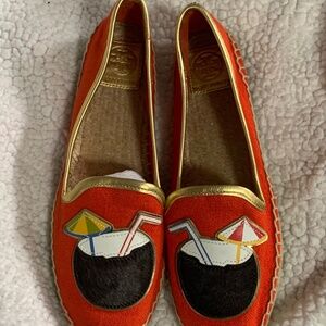 Tory Burch Coco Coconut Cocktail Embellished Espadrille Flats Size 10M